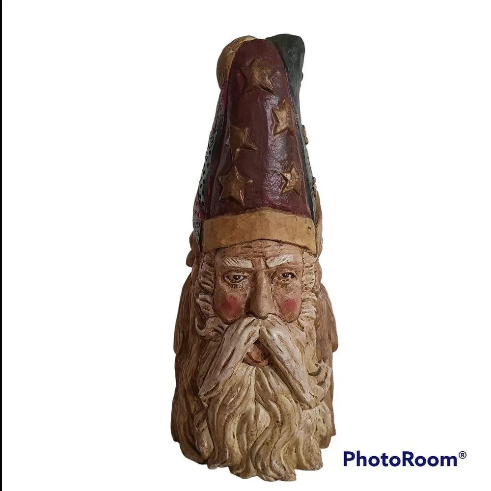 Three Faces of Santa Unique Christmas Holiday Decor Table Shelf Sitter Vintage